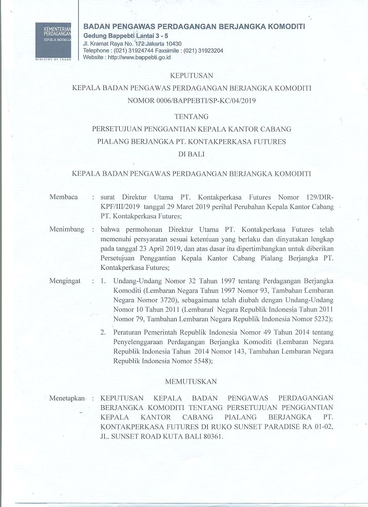 SK PERSETUJUAN PENGGANTIAN KACAB BALI 0010